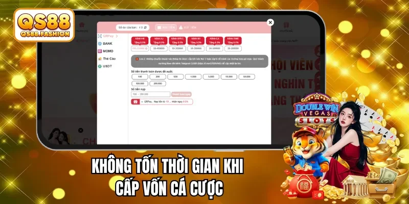 Không tốn thời gian khi cấp vốn cá cược