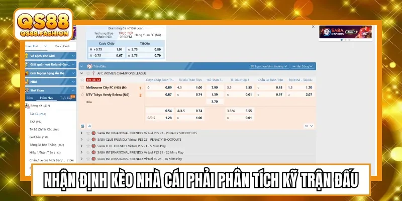 Nhận định kèo nhà cái phải phân tích kỹ trận đấu