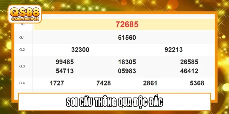 Soi cầu thông qua độc đắc