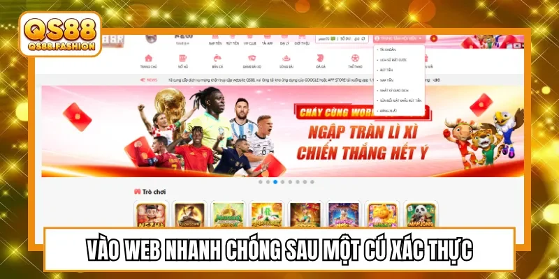 Vào web nhanh chóng sau một cú xác thực